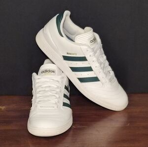 Adidias "Busenitz Collegiate" Tennis Sneakers, Mns 9.5, New Unworn Cond. Wht/Grn